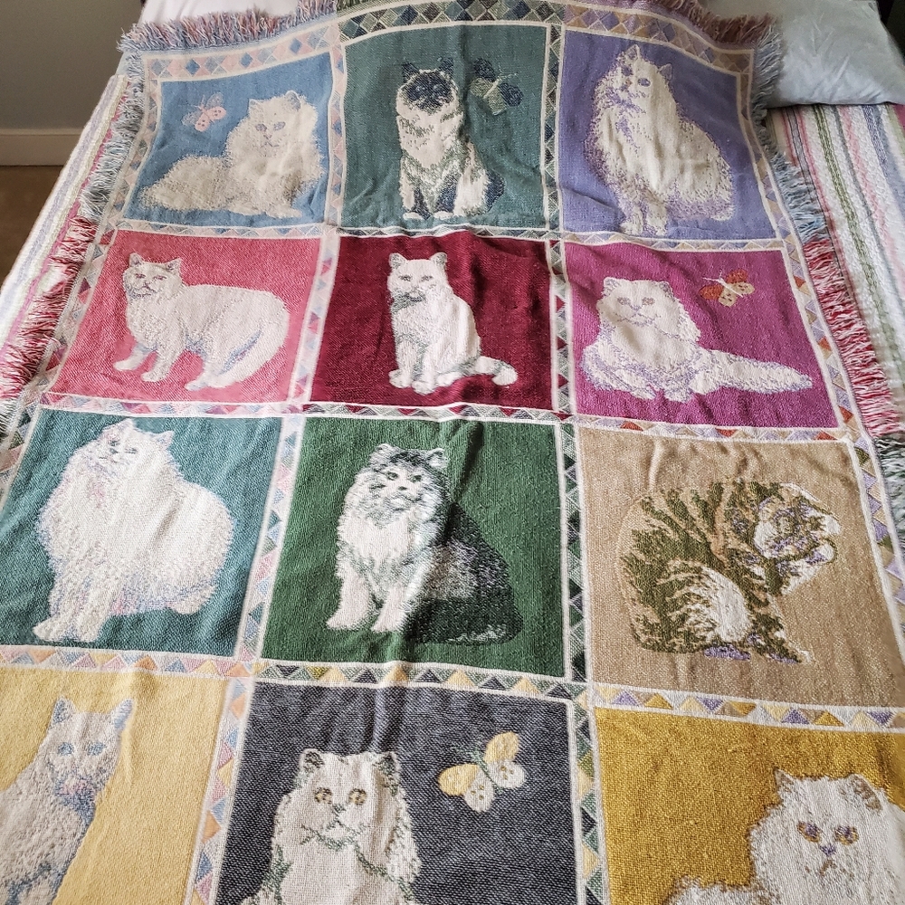 Vintage cat throw
